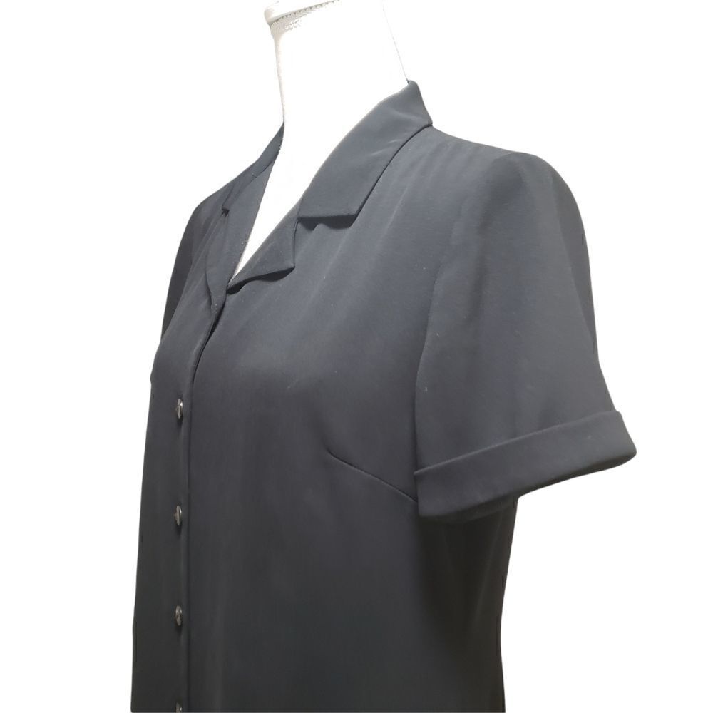 Talbots Black Collared Button Down Dress Size 12 - Picture 5 of 13